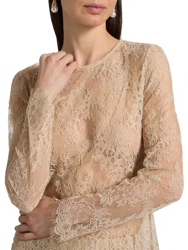 Kobi Halperin Women's Fallon Sheer Lace Blouse - Antique | Thumbnail 6 Kobi Halperin Women's Fallon Sheer Lace Blouse - Antique | Thumbnail 6