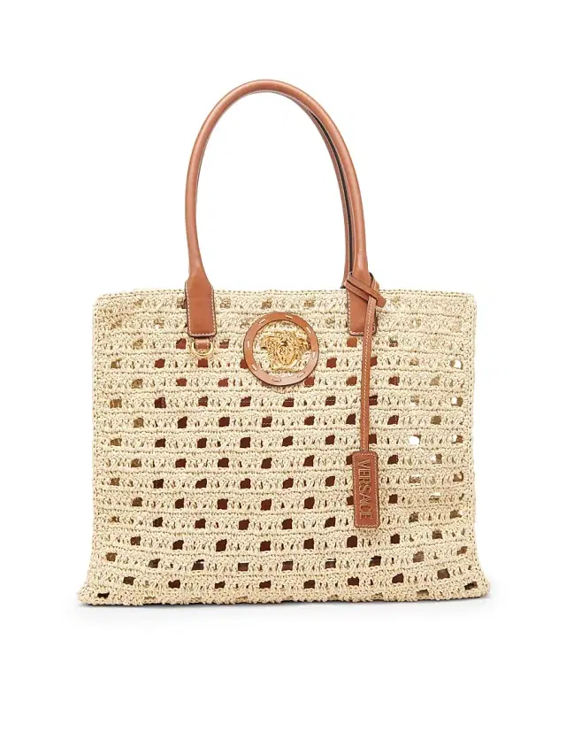 Women's Crochet Medusa Tote Bag - Natural Ambrer Gold Women's Crochet Medusa Tote Bag - Natural Ambrer Gold