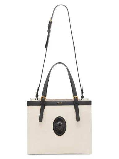Versace Women's Rivière Canvas Tote - Beige Black Gold | Thumbnail 6 Versace Women's Rivière Canvas Tote - Beige Black Gold | Thumbnail 6