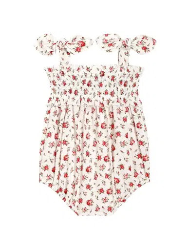 Dolce & Gabbana Girl's Baby Girl's Rose-Print Smocked Cototn Bodysuit | Thumbnail 2 Dolce & Gabbana Girl's Baby Girl's Rose-Print Smocked Cototn Bodysuit | Thumbnail 2