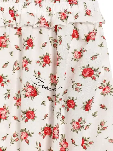 Dolce & Gabbana Girl's Baby Girl's Rose-Print Smocked Cototn Bodysuit | Thumbnail 3 Dolce & Gabbana Girl's Baby Girl's Rose-Print Smocked Cototn Bodysuit | Thumbnail 3