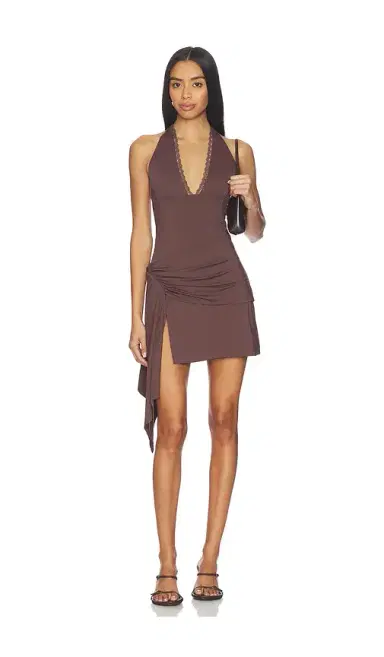 Runaway The Label Celyse V-neck Halter Mini Dress | Thumbnail 1 Runaway The Label Celyse V-neck Halter Mini Dress | Thumbnail 1