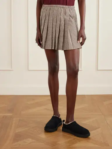 Moncler Appliquéd Pleated Gingham Cotton-blend Mini Skirt | Thumbnail 3 Moncler Appliquéd Pleated Gingham Cotton-blend Mini Skirt | Thumbnail 3