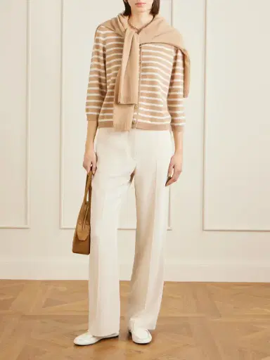 Allude Striped Cashmere Cardigan | Thumbnail 2 Allude Striped Cashmere Cardigan | Thumbnail 2