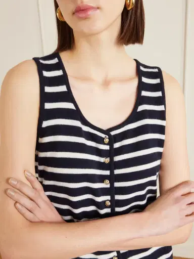 Allude Striped Cashmere Vest | Thumbnail 5 Allude Striped Cashmere Vest | Thumbnail 5