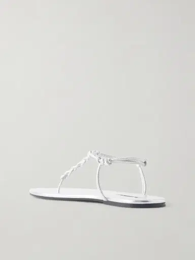 Jil Sander Braided Metallic Leather Sandals | Thumbnail 3 Jil Sander Braided Metallic Leather Sandals | Thumbnail 3