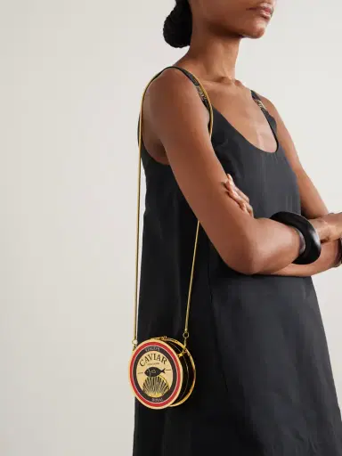 Staud Caviar Enamel Gold-tone Clutch | Thumbnail 2 Staud Caviar Enamel Gold-tone Clutch | Thumbnail 2