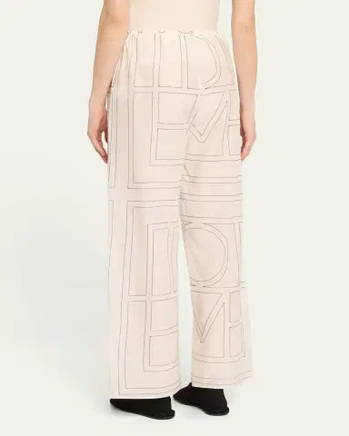 TOTEME Monogram Cotton PJ Bottoms | Thumbnail 3 TOTEME Monogram Cotton PJ Bottoms | Thumbnail 3