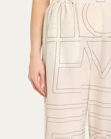 TOTEME Monogram Cotton PJ Bottoms | Thumbnail 5 TOTEME Monogram Cotton PJ Bottoms | Thumbnail 5