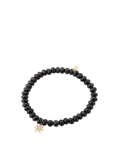 Sydney Evan 14K Gold & Diamond Small Burst Flower on Spinel Beads Bracelet | Thumbnail 1 Sydney Evan 14K Gold & Diamond Small Burst Flower on Spinel Beads Bracelet | Thumbnail 1