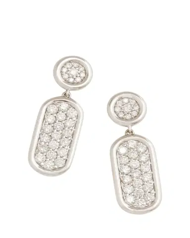 Jamie Wolf 18K White Gold Oval Drop Earrings with Diamonds | Thumbnail 1 Jamie Wolf 18K White Gold Oval Drop Earrings with Diamonds | Thumbnail 1