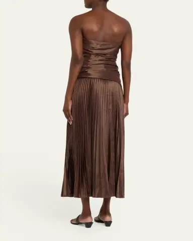 SIMKHAI Arie Strapless Pleated Maxi Dress | Thumbnail 3 SIMKHAI Arie Strapless Pleated Maxi Dress | Thumbnail 3