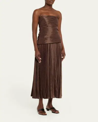 SIMKHAI Arie Strapless Pleated Maxi Dress | Thumbnail 4 SIMKHAI Arie Strapless Pleated Maxi Dress | Thumbnail 4