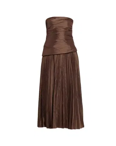 SIMKHAI Arie Strapless Pleated Maxi Dress | Thumbnail 1 SIMKHAI Arie Strapless Pleated Maxi Dress | Thumbnail 1