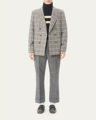 Valentino Garavani Men's Wool High-Neck Stripe Turtleneck Sweater with Vlogo Embroidery | Thumbnail 2 Valentino Garavani Men's Wool High-Neck Stripe Turtleneck Sweater with Vlogo Embroidery | Thumbnail 2