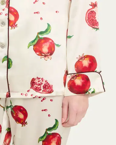 Olivia von Halle Lila Allegra Pomegranate-Print Silk Pajama Set | Thumbnail 5 Olivia von Halle Lila Allegra Pomegranate-Print Silk Pajama Set | Thumbnail 5