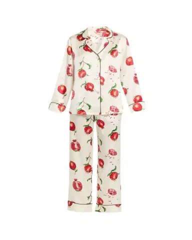 Olivia von Halle Lila Allegra Pomegranate-Print Silk Pajama Set | Thumbnail 1 Olivia von Halle Lila Allegra Pomegranate-Print Silk Pajama Set | Thumbnail 1