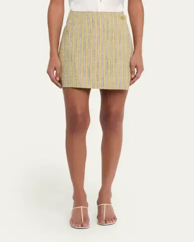 Ulla Johnson Doria Stripe Mini Wrap Skirt | Thumbnail 4 Ulla Johnson Doria Stripe Mini Wrap Skirt | Thumbnail 4