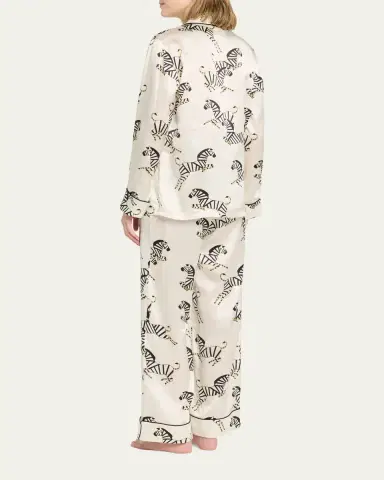 Olivia von Halle Lila Zebedee Zebra-Print Silk Pajama Set | Thumbnail 3 Olivia von Halle Lila Zebedee Zebra-Print Silk Pajama Set | Thumbnail 3