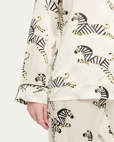 Olivia von Halle Lila Zebedee Zebra-Print Silk Pajama Set | Thumbnail 5 Olivia von Halle Lila Zebedee Zebra-Print Silk Pajama Set | Thumbnail 5