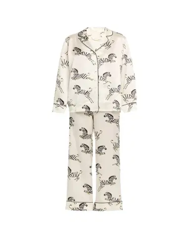 Olivia von Halle Lila Zebedee Zebra-Print Silk Pajama Set | Thumbnail 1 Olivia von Halle Lila Zebedee Zebra-Print Silk Pajama Set | Thumbnail 1