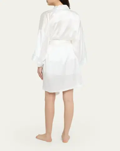 Olivia von Halle Mimi Kimono-Sleeve Silk Satin Robe | Thumbnail 3 Olivia von Halle Mimi Kimono-Sleeve Silk Satin Robe | Thumbnail 3