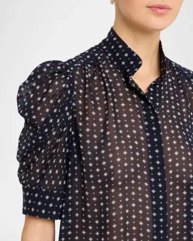 FRAME The Tie Print Gillian Blouse | Thumbnail 11 FRAME The Tie Print Gillian Blouse | Thumbnail 11