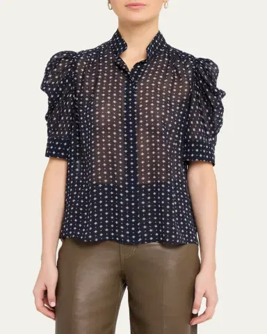 FRAME The Tie Print Gillian Blouse | Thumbnail 4 FRAME The Tie Print Gillian Blouse | Thumbnail 4