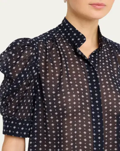 FRAME The Tie Print Gillian Blouse | Thumbnail 5 FRAME The Tie Print Gillian Blouse | Thumbnail 5