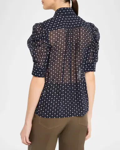 FRAME The Tie Print Gillian Blouse | Thumbnail 9 FRAME The Tie Print Gillian Blouse | Thumbnail 9