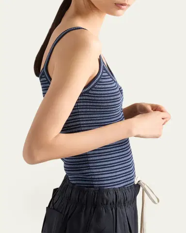 Prada Striped Cotton Knit Tank Top | Thumbnail 4 Prada Striped Cotton Knit Tank Top | Thumbnail 4
