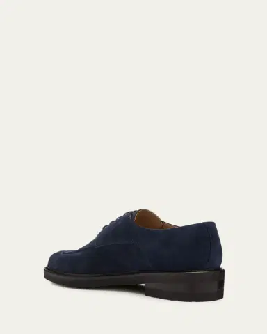 Bergdorf Goodman Men's Suede Apron-Toe Derby Shoes | Thumbnail 2 Bergdorf Goodman Men's Suede Apron-Toe Derby Shoes | Thumbnail 2