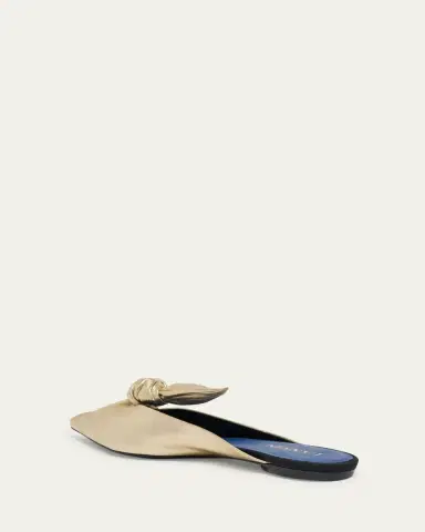 Lanvin Metallic Leather Bow Flat Mules | Thumbnail 4 Lanvin Metallic Leather Bow Flat Mules | Thumbnail 4