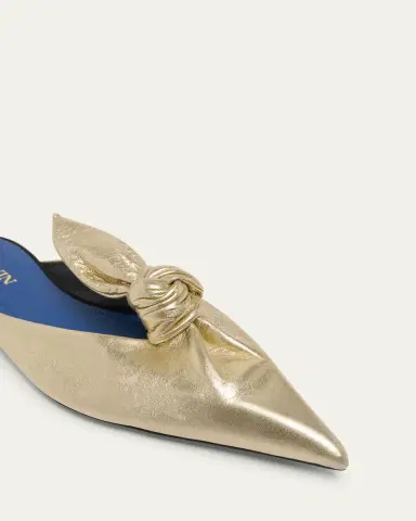 Lanvin Metallic Leather Bow Flat Mules | Thumbnail 5 Lanvin Metallic Leather Bow Flat Mules | Thumbnail 5