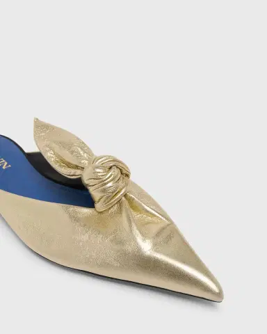 Lanvin Metallic Leather Bow Flat Mules | Thumbnail 9 Lanvin Metallic Leather Bow Flat Mules | Thumbnail 9