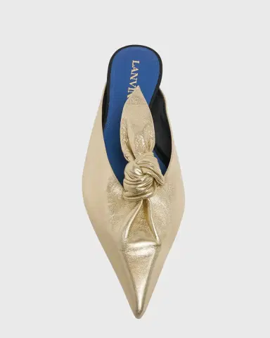 Lanvin Metallic Leather Bow Flat Mules | Thumbnail 10 Lanvin Metallic Leather Bow Flat Mules | Thumbnail 10