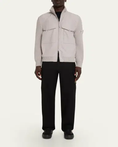 Stone Island Men's Wool and Cotton Hybrid Knit Blouson | Thumbnail 2 Stone Island Men's Wool and Cotton Hybrid Knit Blouson | Thumbnail 2