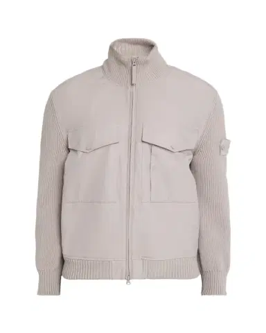 Stone Island Men's Wool and Cotton Hybrid Knit Blouson | Thumbnail 1 Stone Island Men's Wool and Cotton Hybrid Knit Blouson | Thumbnail 1