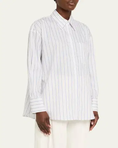 TWP Big Joe Shirt in Hairline Stripe | Thumbnail 4 TWP Big Joe Shirt in Hairline Stripe | Thumbnail 4
