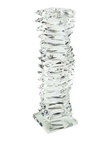 Tizo Clear Crystal "Twisted" Candleholder Large | Thumbnail 1 Tizo Clear Crystal "Twisted" Candleholder Large | Thumbnail 1