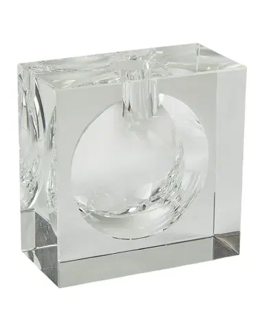 Tizo Clear Crystal Vase Square W/Bubble -Small | Thumbnail 1 Tizo Clear Crystal Vase Square W/Bubble -Small | Thumbnail 1