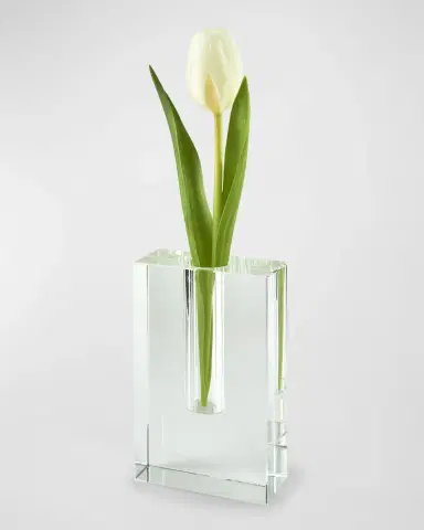 Tizo Clear Crystal Rectangle Bud Vase - Small | Thumbnail 2 Tizo Clear Crystal Rectangle Bud Vase - Small | Thumbnail 2
