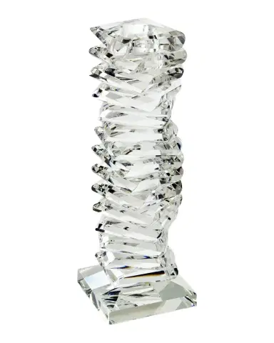 Tizo Clear Crystal "Twisted" Candleholder Small | Thumbnail 1 Tizo Clear Crystal "Twisted" Candleholder Small | Thumbnail 1