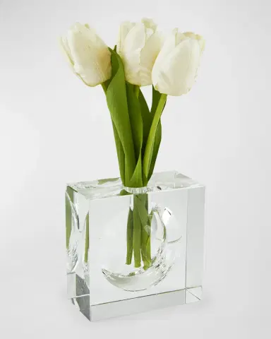 Tizo Clear Crystal Vase Square W/Bubble -Large | Thumbnail 2 Tizo Clear Crystal Vase Square W/Bubble -Large | Thumbnail 2