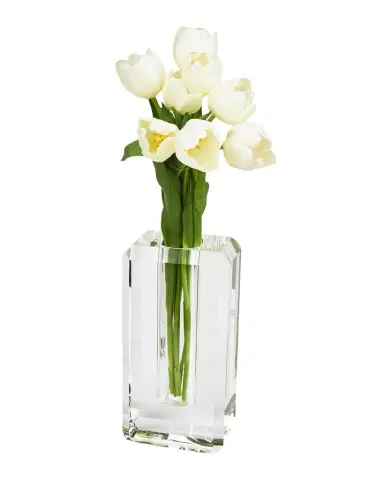 Tizo Clear Beveled Crystal Centerpiece Vase - Tall | Thumbnail 1 Tizo Clear Beveled Crystal Centerpiece Vase - Tall | Thumbnail 1