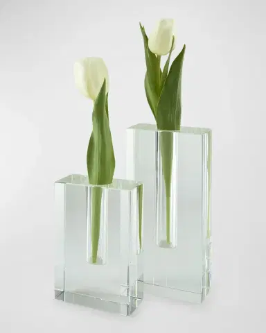 Tizo Clear Crystal Rectangle Bud Vase - Large | Thumbnail 3 Tizo Clear Crystal Rectangle Bud Vase - Large | Thumbnail 3