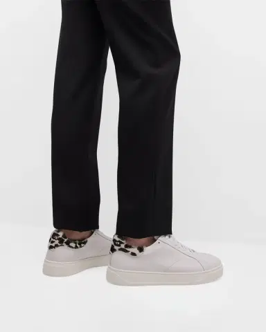 Lanvin Men's DDB0 Leather and Calf Hair Low-Top Sneakers | Thumbnail 2 Lanvin Men's DDB0 Leather and Calf Hair Low-Top Sneakers | Thumbnail 2