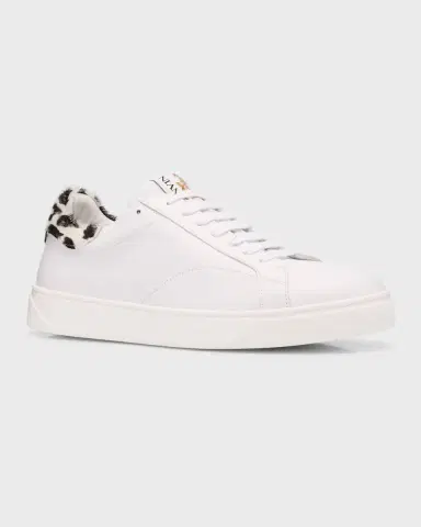 Lanvin Men's DDB0 Leather and Calf Hair Low-Top Sneakers | Thumbnail 3 Lanvin Men's DDB0 Leather and Calf Hair Low-Top Sneakers | Thumbnail 3