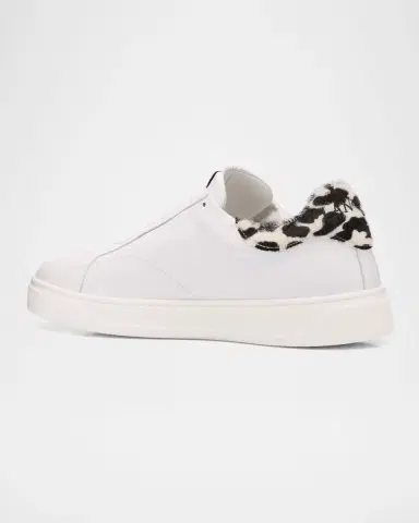 Lanvin Men's DDB0 Leather and Calf Hair Low-Top Sneakers | Thumbnail 4 Lanvin Men's DDB0 Leather and Calf Hair Low-Top Sneakers | Thumbnail 4