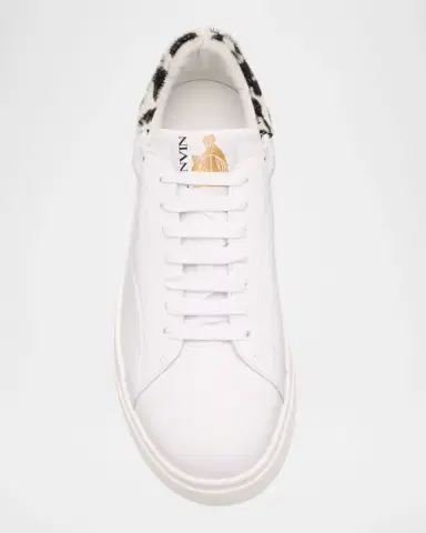 Lanvin Men's DDB0 Leather and Calf Hair Low-Top Sneakers | Thumbnail 6 Lanvin Men's DDB0 Leather and Calf Hair Low-Top Sneakers | Thumbnail 6